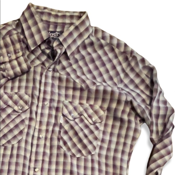 Levi’s Vintage 80’s Sawtooth Western Pearl Snap White Tab - Picture 5 of 14